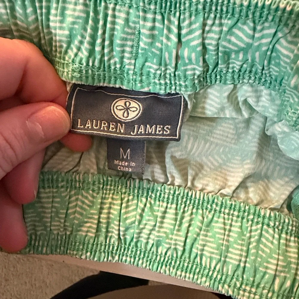 Lauren James Mint Leaf Print Shorts